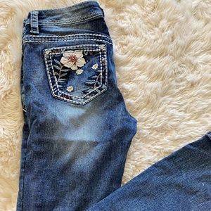 Shyanne Bootcut Floral Embroidered Rhinestone Jeans